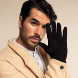 Angelo (black) – Italian suede leather gloves with luxurious cashmere lining