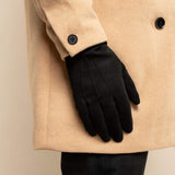 Angelo (black) – Italian suede leather gloves with luxurious cashmere lining
