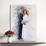 Custom Anniversary Watercolor Portrait - Tailored Canvases - Flyclothing LLC