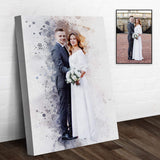 Custom Anniversary Watercolor Portrait - Tailored Canvases - Flyclothing LLC
