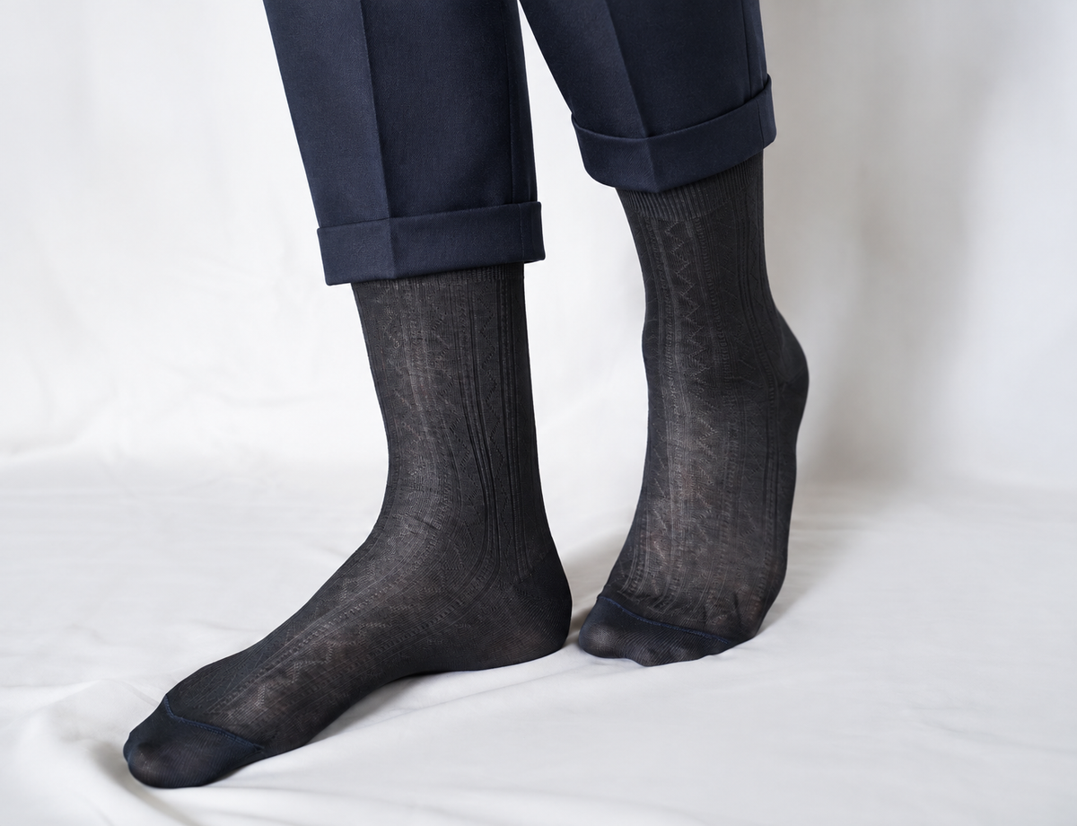 TITTIMITTI® Men’s 100% Mercerized Cotton Filo di Scozia Dress & Trouser Socks — 3-Pack, Made in Italy - tittimitti - Flyclothing LLC