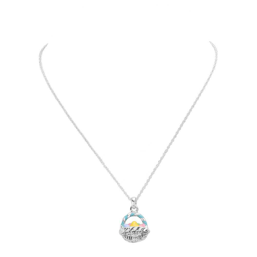 Enamel Easter Egg Basket Pendant Necklace - Madeline Love - Flyclothing LLC