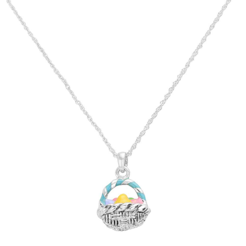 Enamel Easter Egg Basket Pendant Necklace - Madeline Love - Flyclothing LLC