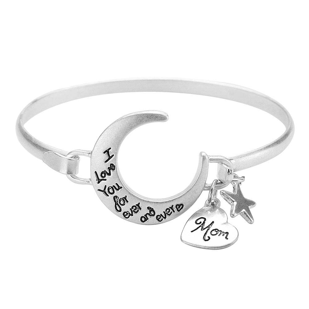 I Love You Forever And Ever Crescent Moon Hook Bracelet - Madeline Love - Flyclothing LLC