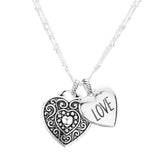 LOVE Antique Metal Heart Pendant Necklace - Madeline Love - Flyclothing LLC