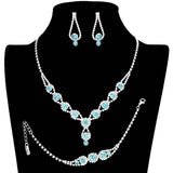 3PCS Rhinestone Bubble Necklace Jewelry Set - Madeline Love - Flyclothing LLC