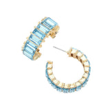 Baguette Stone Cluster Hoop Evening Earrings - Madeline Love - Flyclothing LLC
