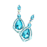 Crystal Rhinestone Teardrop Evening Earrings - Madeline Love - Flyclothing LLC