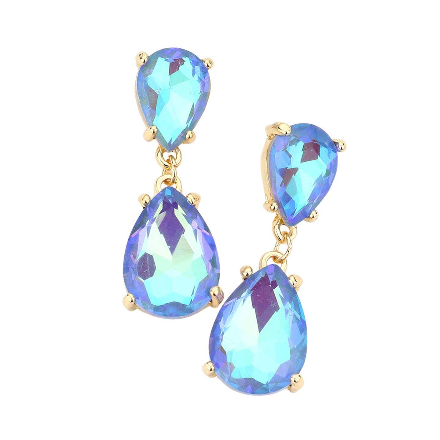 Double Teardrop Link Dangle Evening Earrings - Madeline Love - Flyclothing LLC