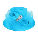 Rhinestone Embellished Feather Accented Mesh Bow Dressy Hat - Madeline Love - Flyclothing LLC