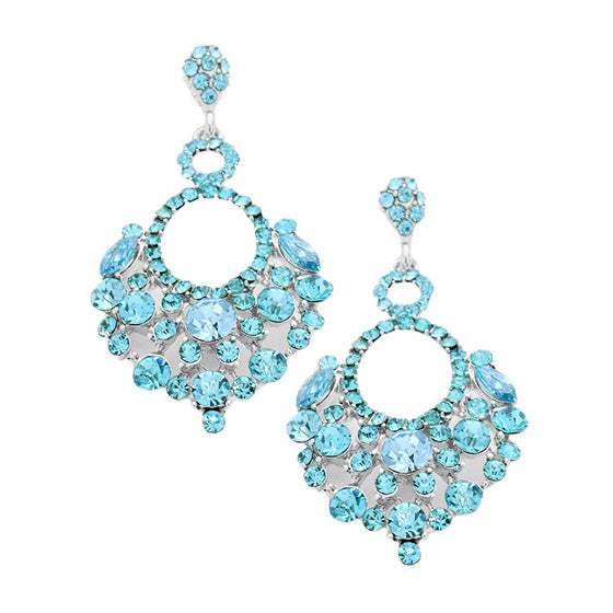 Marquise Crystal Chandelier Statement Evening Earrings - Madeline Love - Flyclothing LLC