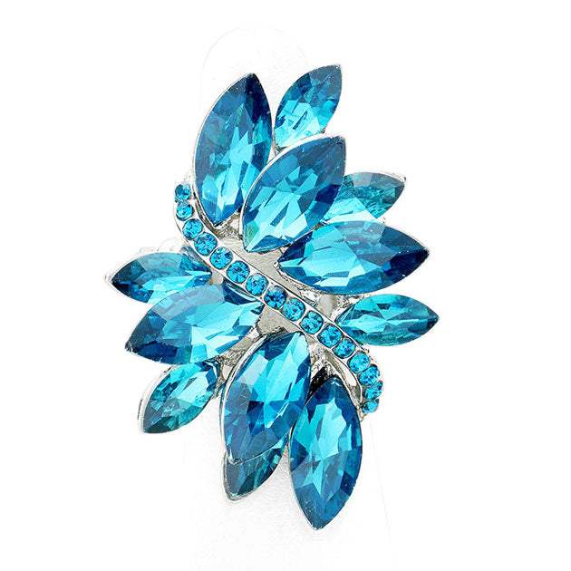 Marquise Crystal Cluster Stretch Ring - Madeline Love - Flyclothing LLC