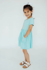Aqua S/S Pocket Twirl Dress - Mila & Rose ® - Flyclothing LLC