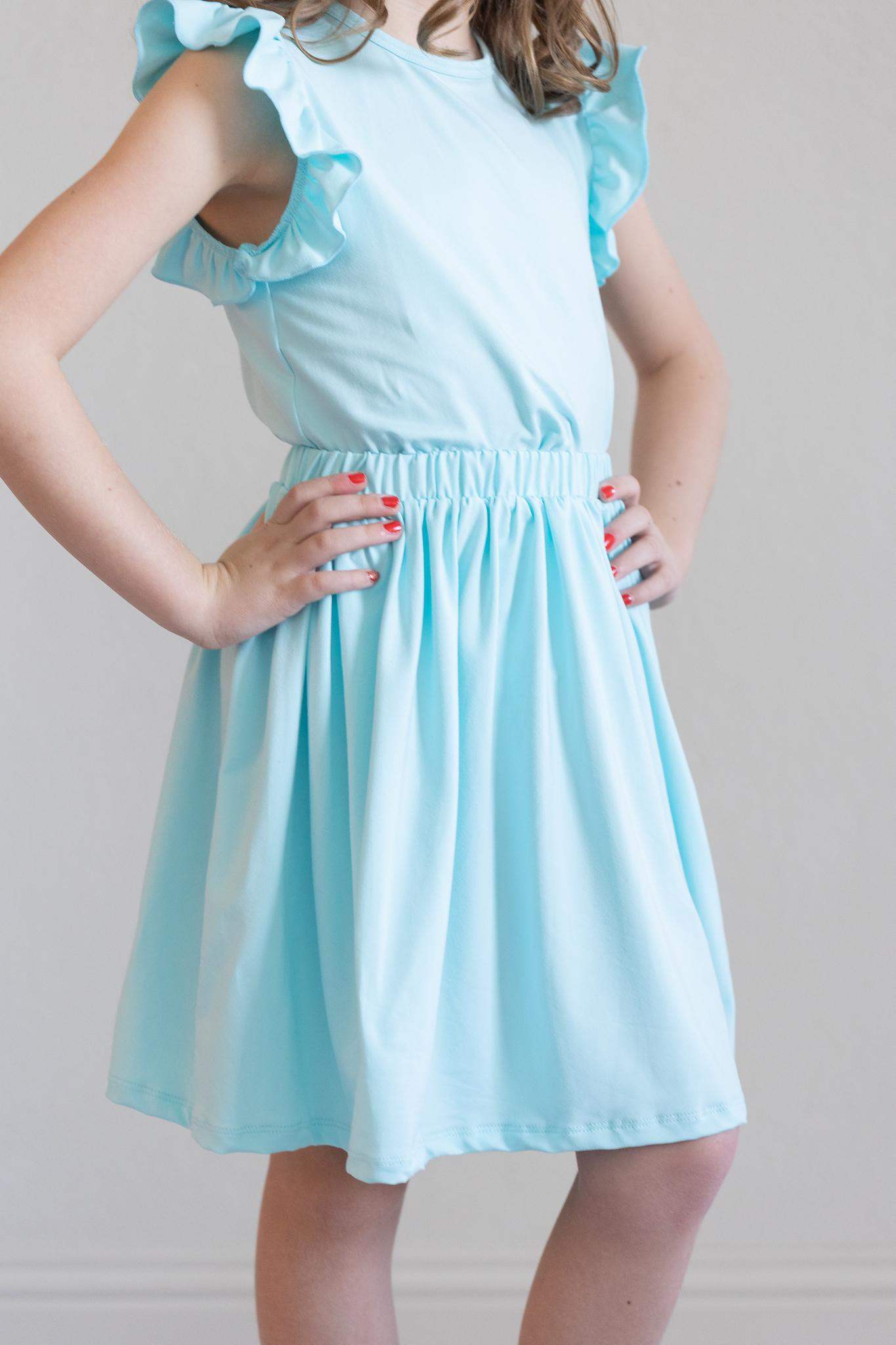 Aqua S/S Ruffle Tee - Mila & Rose ® - Flyclothing LLC