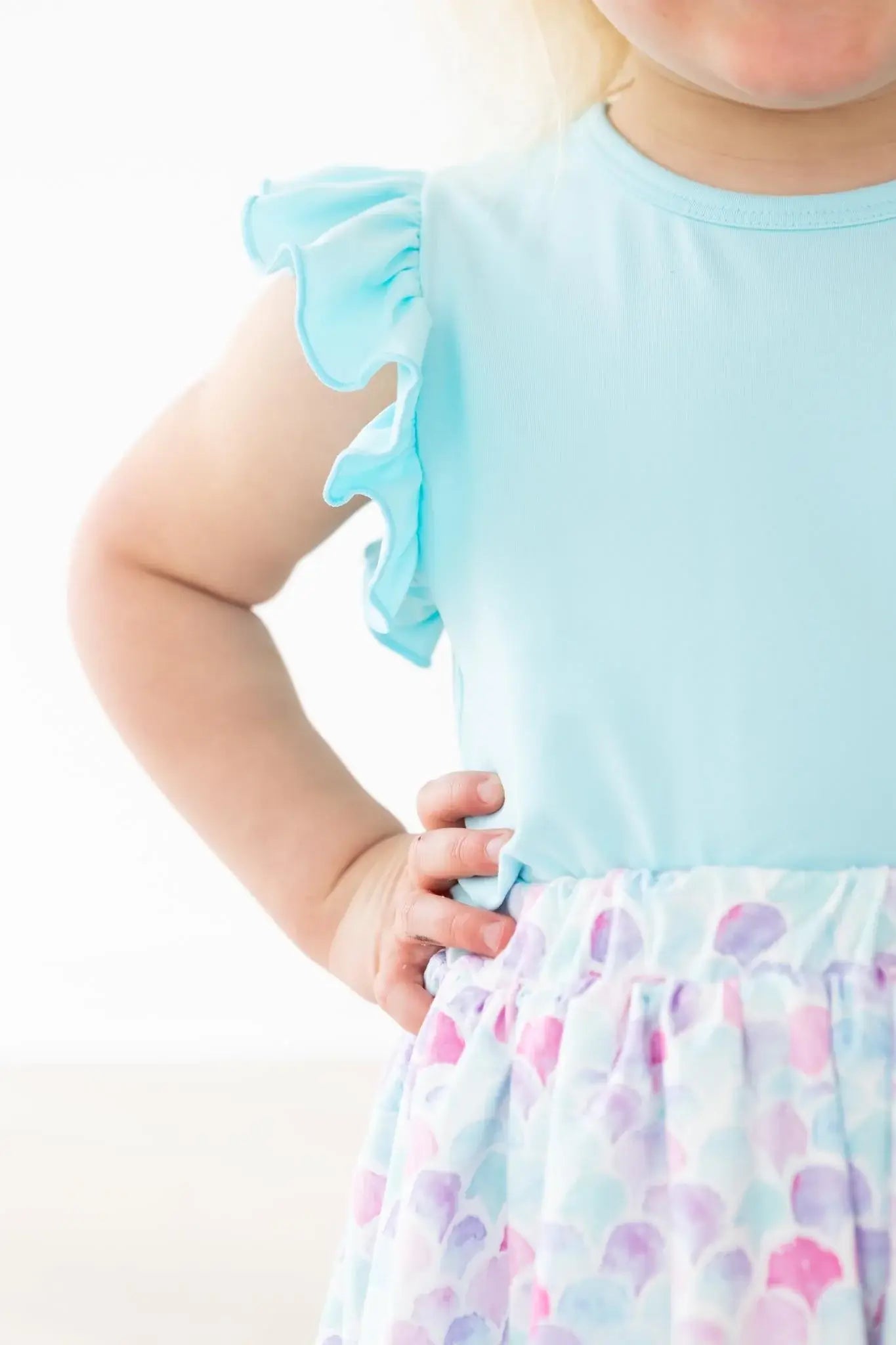 Aqua S/S Ruffle Tee - Mila & Rose ® - Flyclothing LLC
