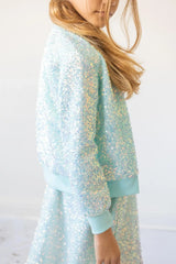 Aqua Sequin Jacket - Mila & Rose ® - Flyclothing LLC