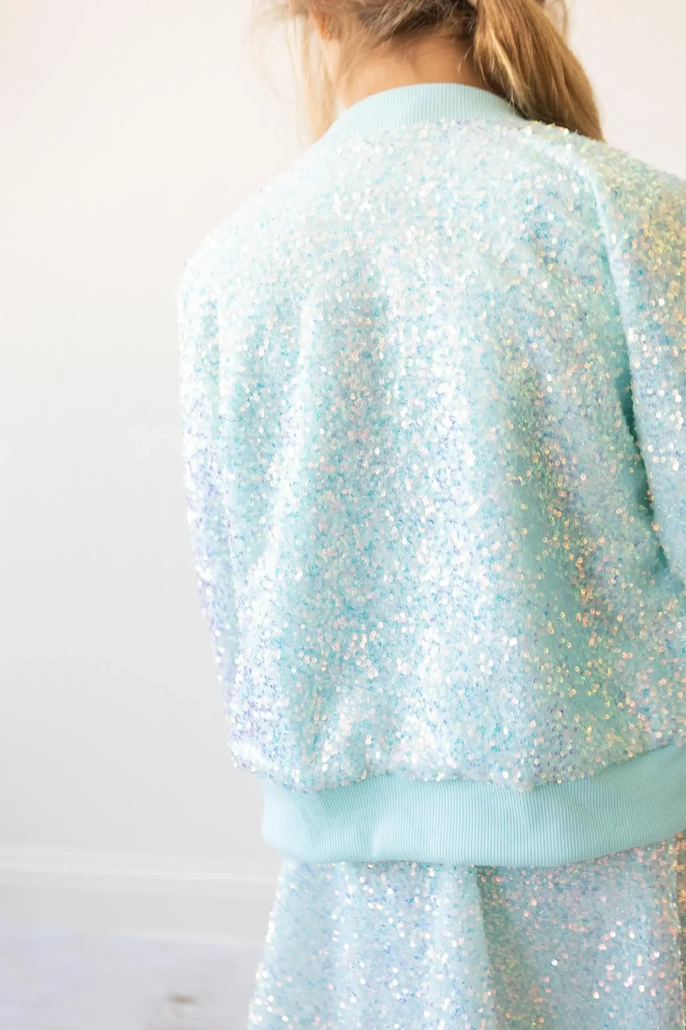 Aqua Sequin Jacket - Mila & Rose ® - Flyclothing LLC