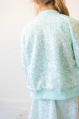 Aqua Sequin Jacket - Mila & Rose ® - Flyclothing LLC