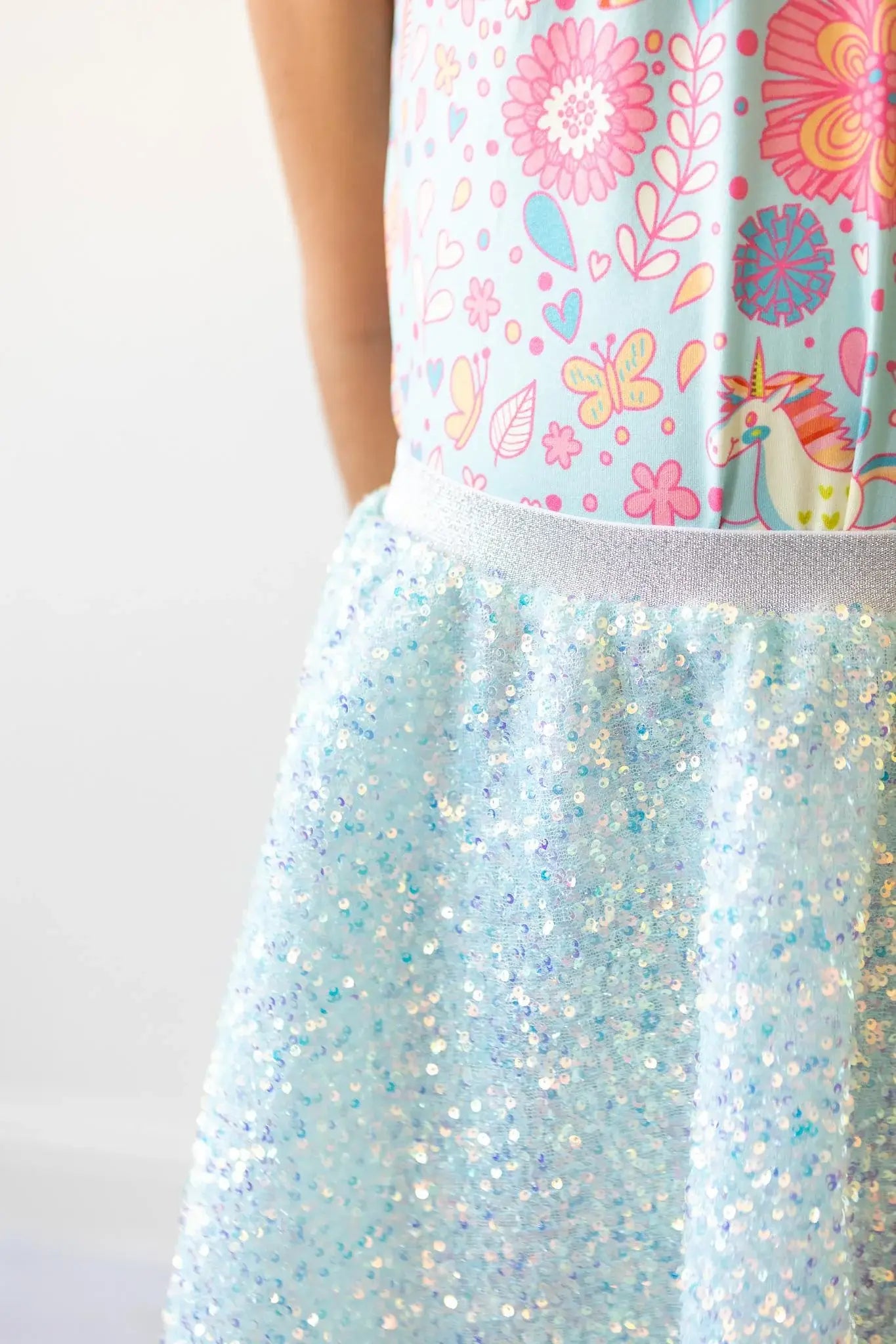 Aqua Sequin Twirl Skort - Mila & Rose ® - Flyclothing LLC