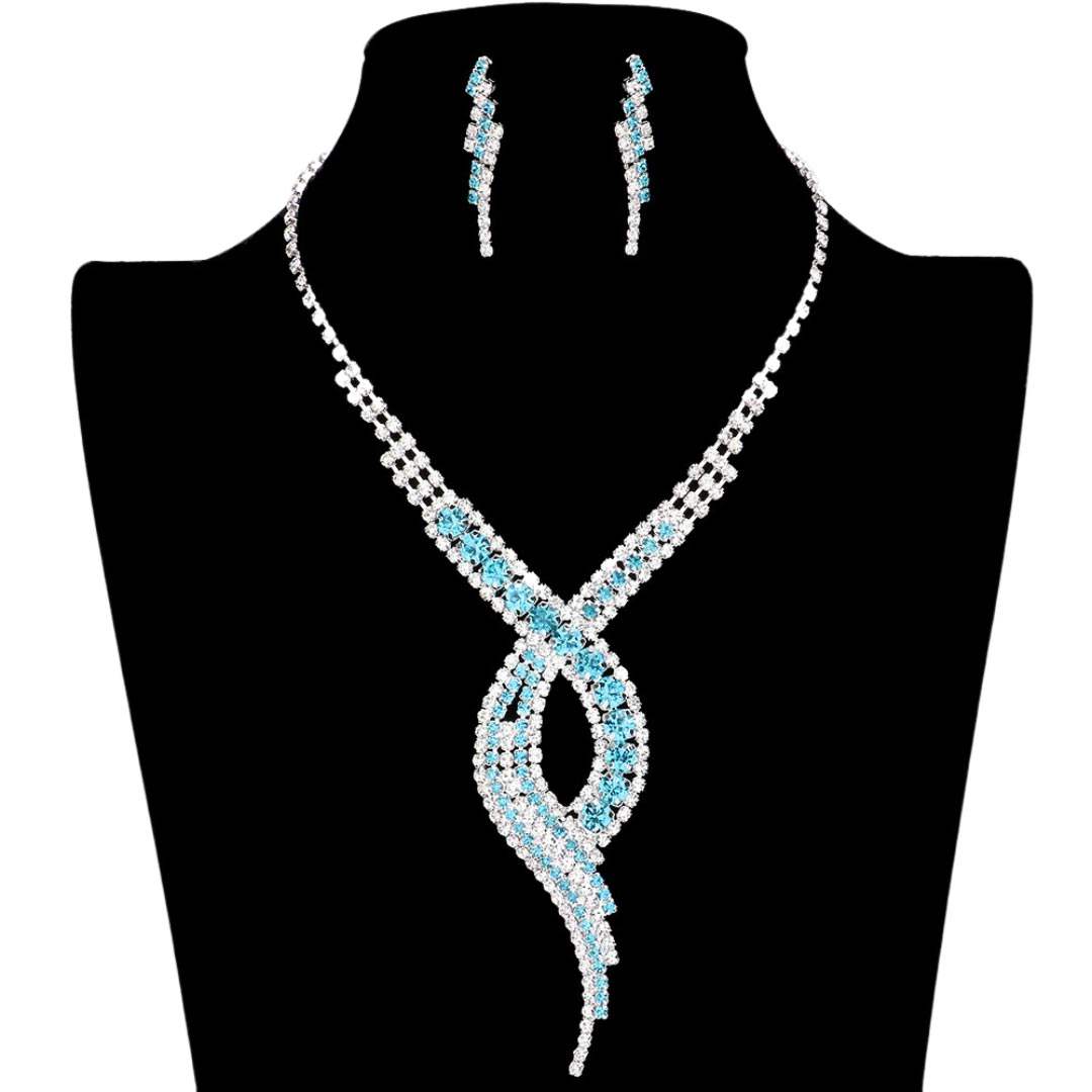 Swirl Rhinestone Pave Necklace - Madeline Love - Flyclothing LLC