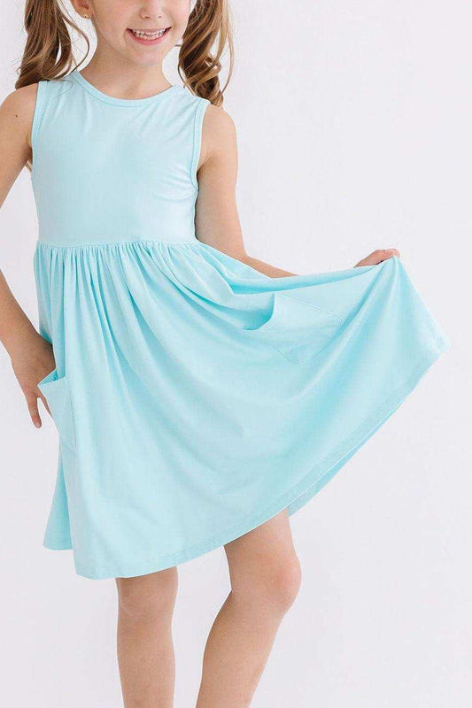 Aqua Tank Pocket Twirl Dress - Mila & Rose ® - Flyclothing LLC
