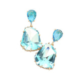 Teardrop Angled Stone Link Dangle Evening Earrings - Madeline Love - Flyclothing LLC