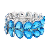 Teardrop Stone Embellished Evening Bracelet - Madeline Love - Flyclothing LLC