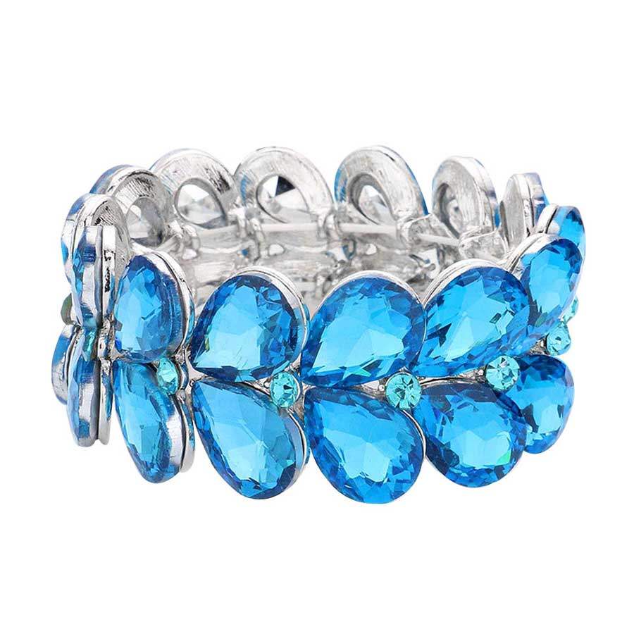Teardrop Stone Embellished Evening Bracelet - Madeline Love - Flyclothing LLC