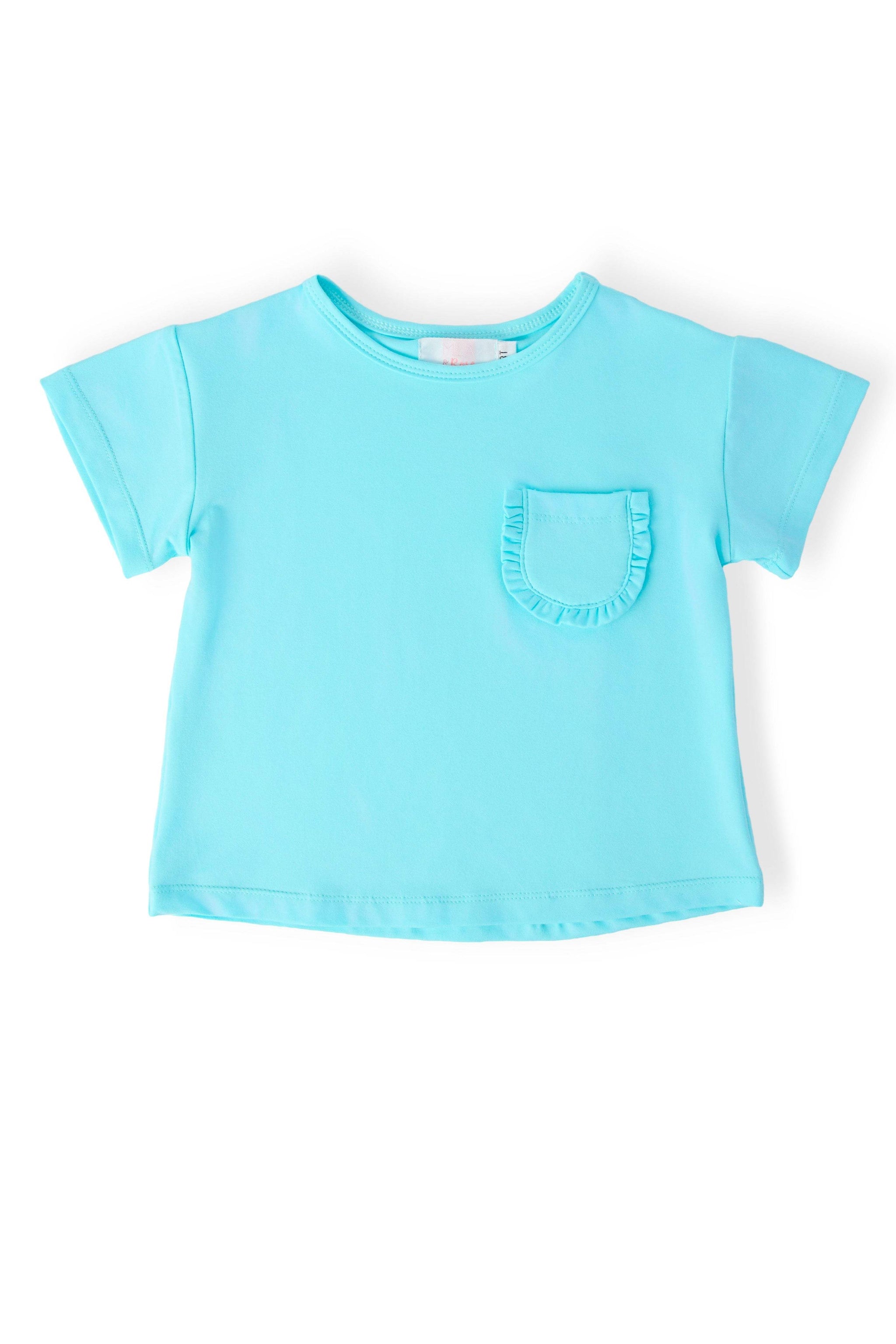 Aqua Ruffle Pocket Tee - Mila & Rose ® - Flyclothing LLC