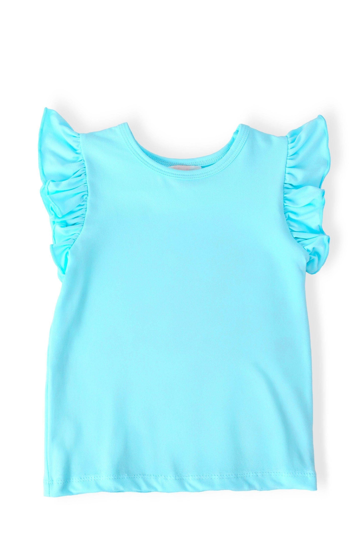 Aqua S/S Ruffle Tee - Mila & Rose ® - Flyclothing LLC