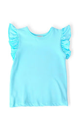 Aqua S/S Ruffle Tee - Mila & Rose ® - Flyclothing LLC