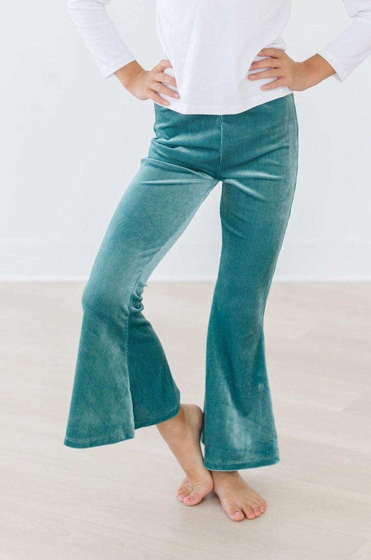 Aquamarine Ribbed Velvet Bells - Mila & Rose ® - Flyclothing LLC