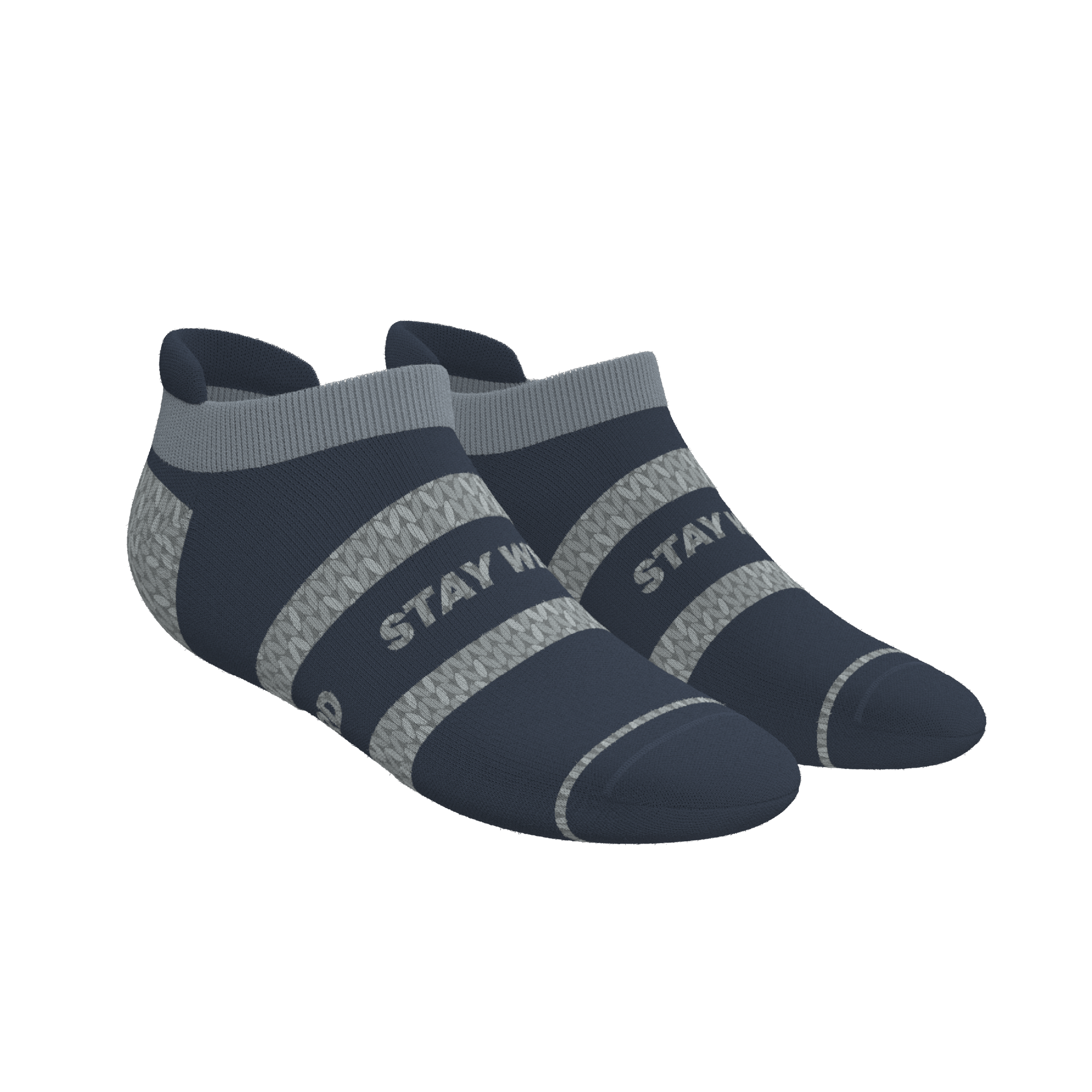 The Arctic | Navy and Grey Heel Hammock™ Ankle Socks - Shinesty