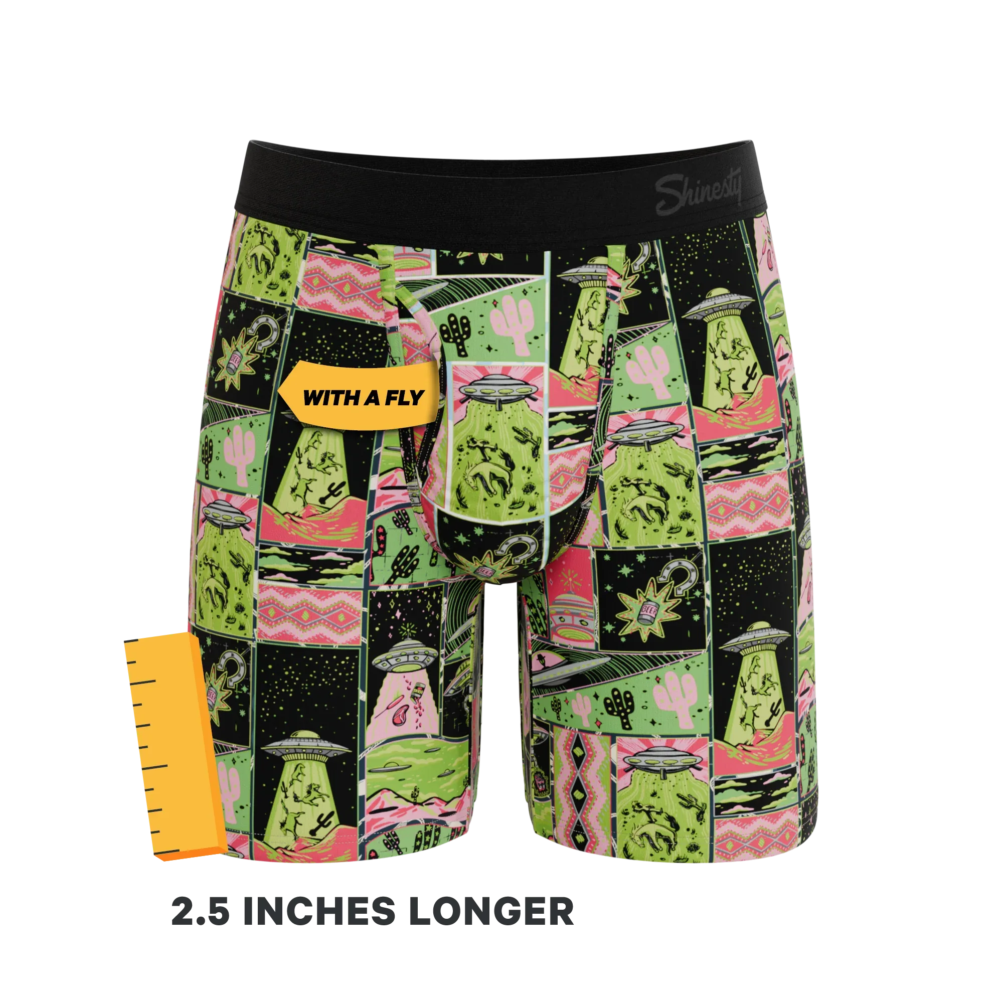 The Area 51 | Retro-Futuristic Alien Long Leg Ball Hammock® Pouch Underwear With Fly - Shinesty - Flyclothing LLC