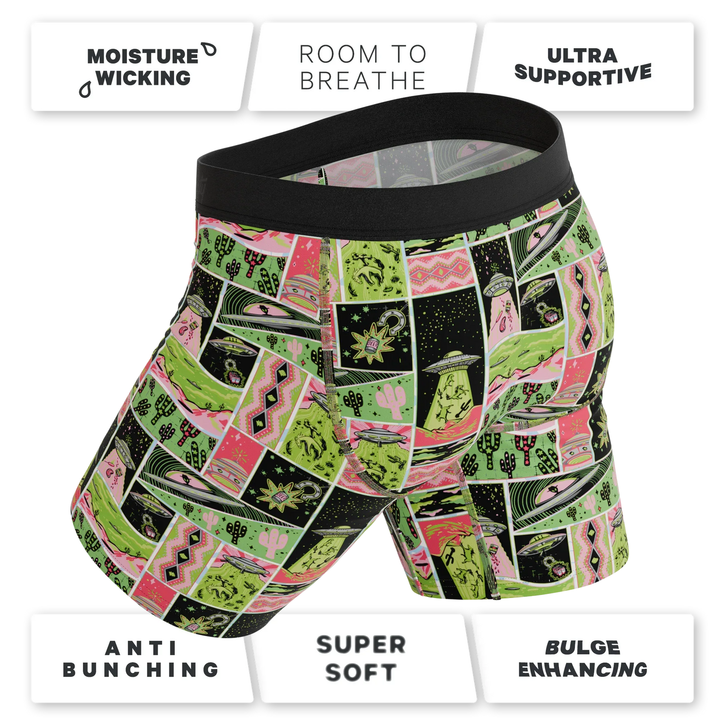 The Area 51 | Retro-Futuristic Alien Long Leg Ball Hammock® Pouch Underwear With Fly - Shinesty - Flyclothing LLC