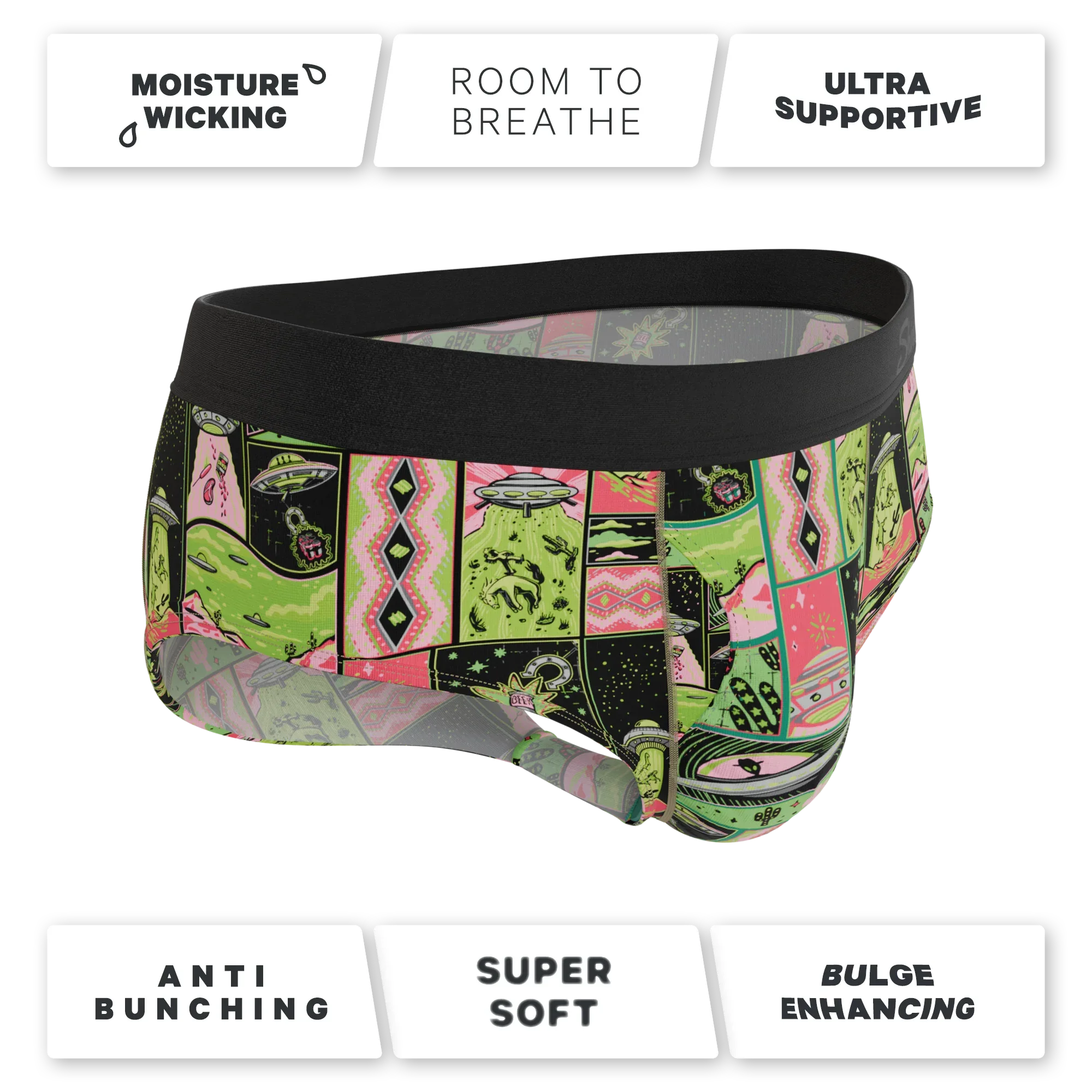 The Area 51 | Retro-Futuristic Alien Ball Hammock® Pouch Underwear Briefs - Shinesty - Flyclothing LLC