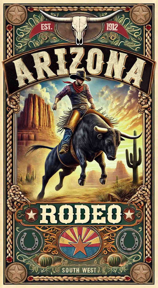Black Market Art Company Arizona Rodeo Poster & Art Print / Wall Art / Western Decor Print - Black Market Art Company - Flyclothing LLC