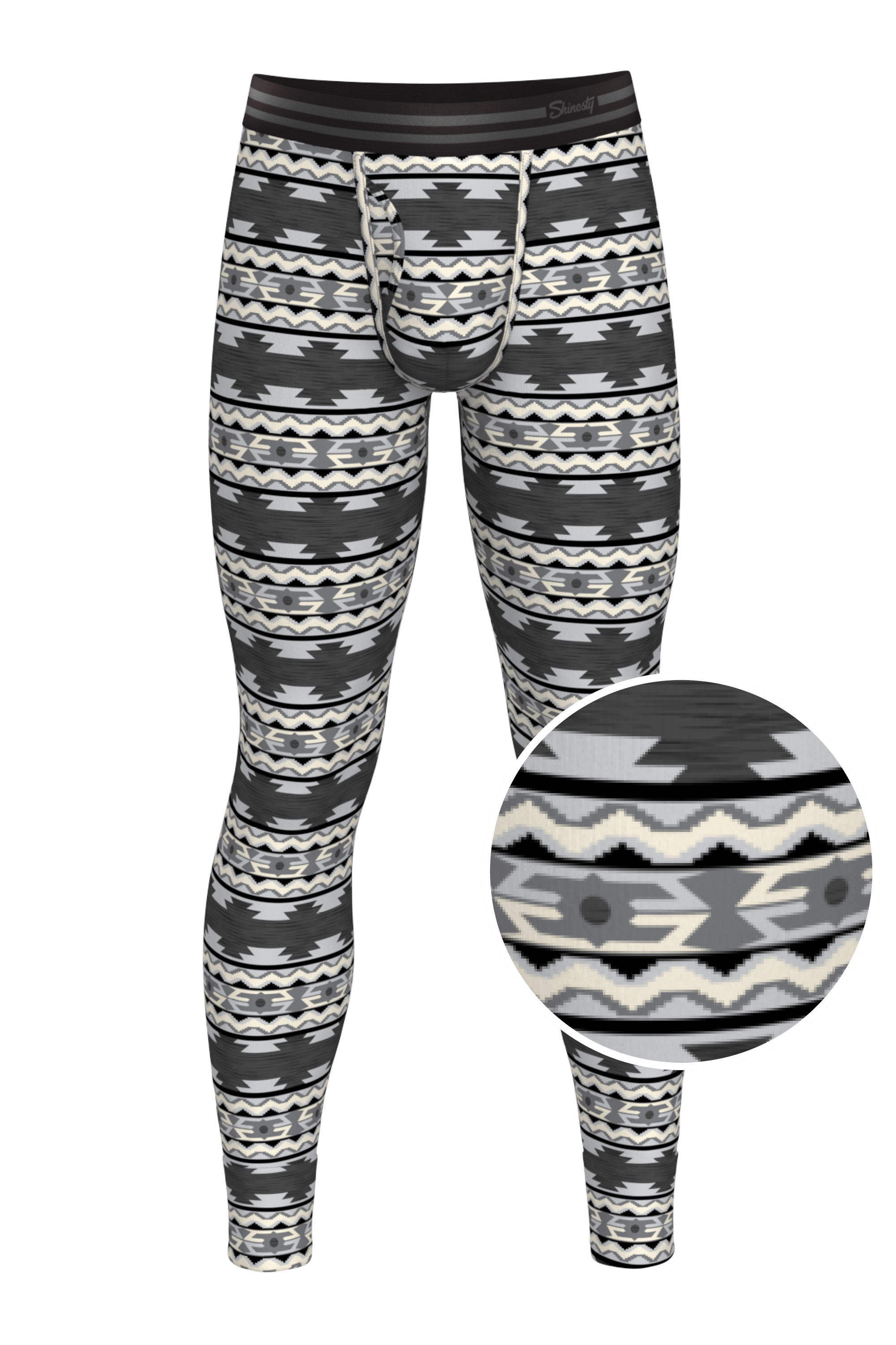 The Arroyo Grande | Grey and Black Aztec Ball Hammock® Long Johns - Shinesty