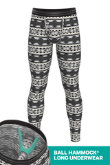 The Arroyo Grande | Grey and Black Aztec Ball Hammock® Long Johns - Shinesty
