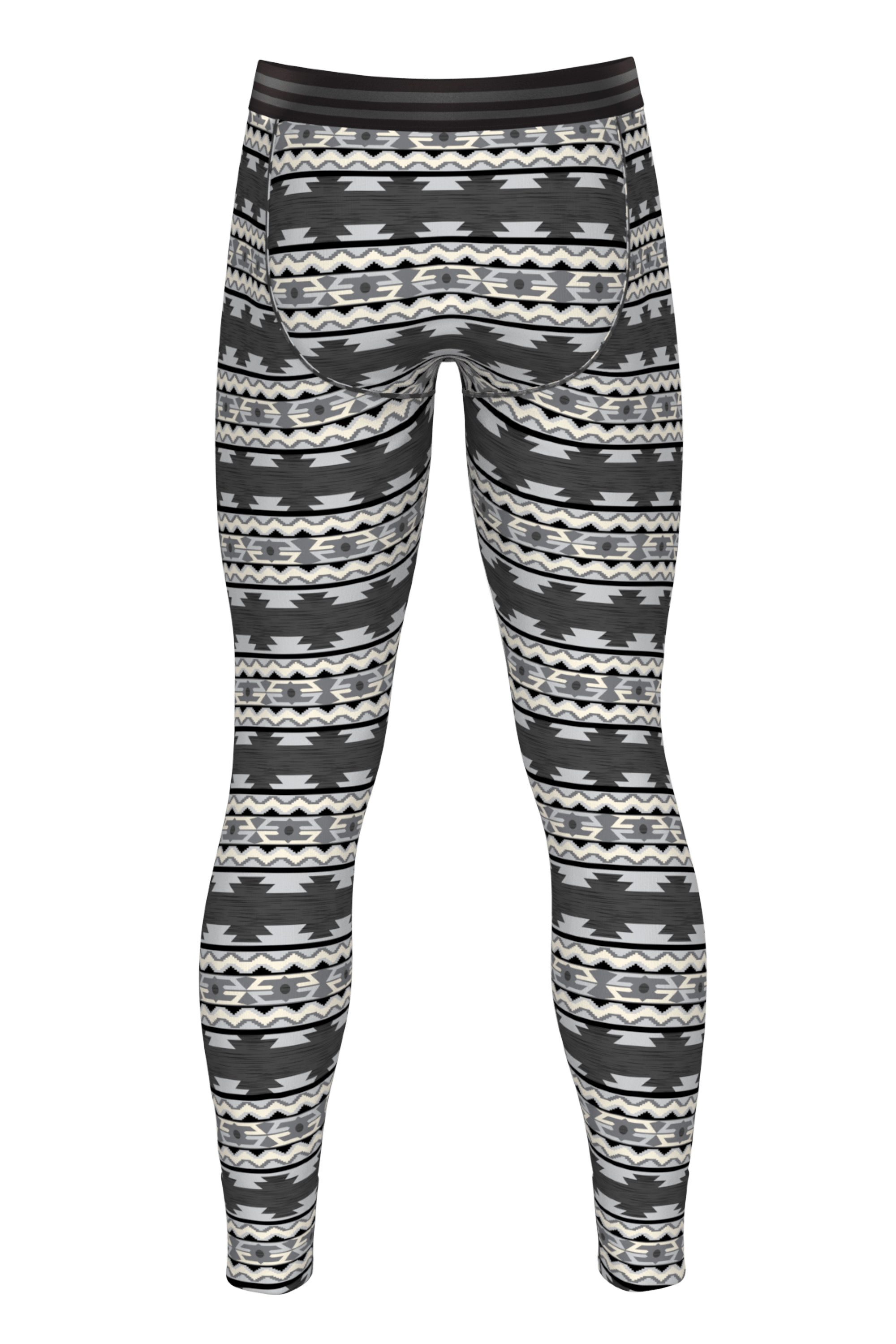 The Arroyo Grande | Grey and Black Aztec Ball Hammock® Long Johns - Shinesty