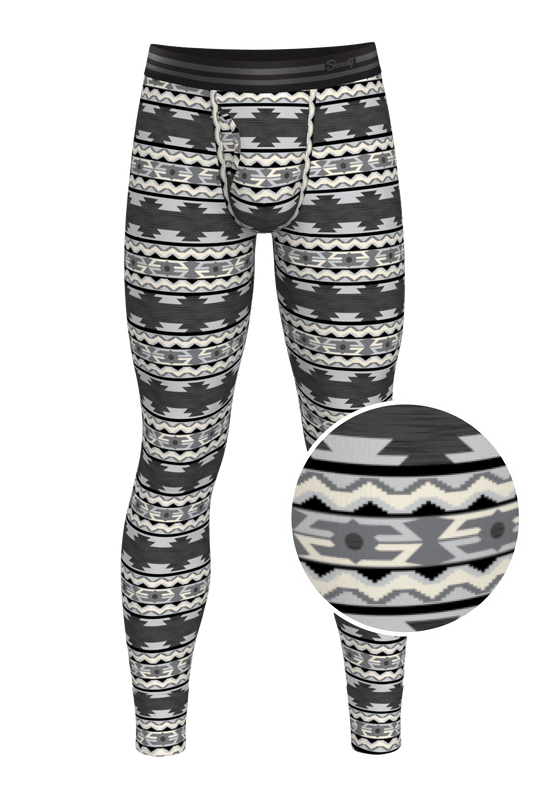 The Arroyo Grande | Grey and Black Aztec Ball Hammock® Long Johns - Shinesty