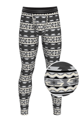 The Arroyo Grande | Grey and Black Aztec Ball Hammock® Long Johns - Shinesty