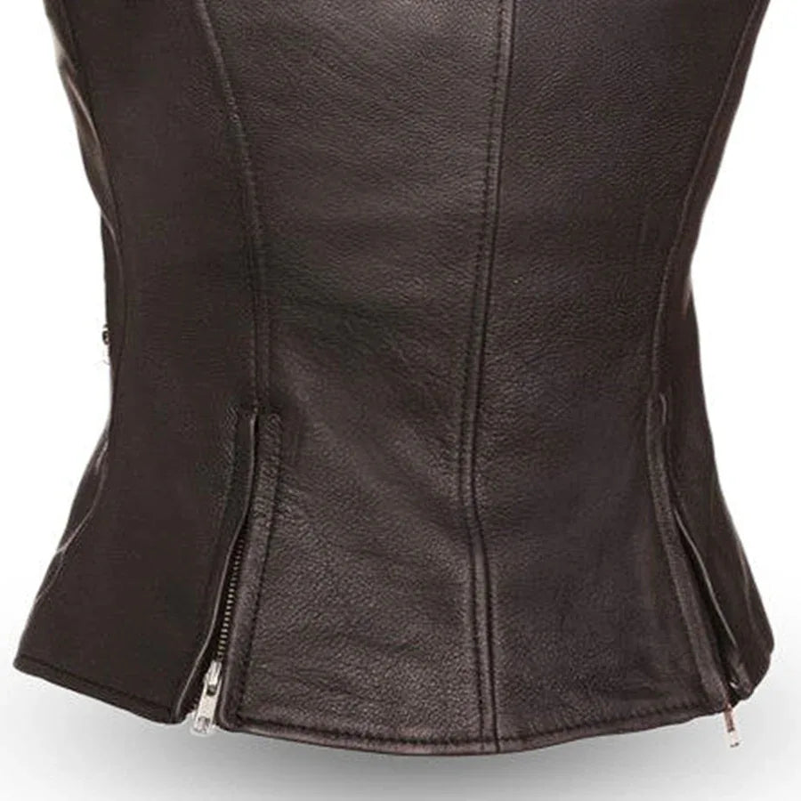 Fairmont Women's Motorcycle Leather Vest - First Manufacturing Company - Flyclothing LLC