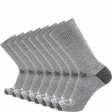 8 Pairs Ash - Casual Crew Midweight Merino Wool Sock - GRIP6 - Flyclothing LLC