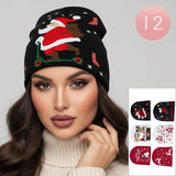 12PCS - CHristmas Knit Winter Beanie Hats - Madeline Love - Flyclothing LLC