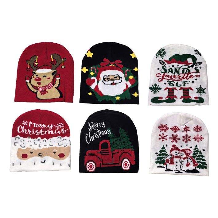 12PCS - Christmas Winter Beanie Hats - Madeline Love - Flyclothing LLC