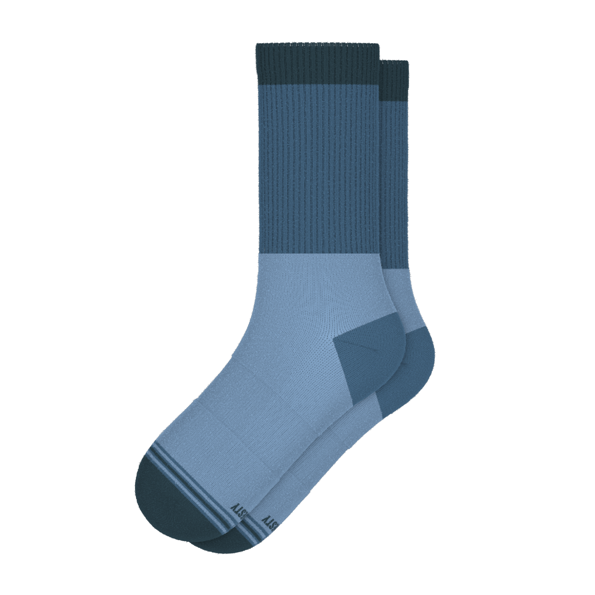 The Atlantic | Blue Color Block Heel Hammock™ Crew Socks - Shinesty