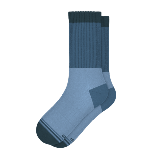 The Atlantic | Blue Color Block Heel Hammock™ Crew Socks - Shinesty