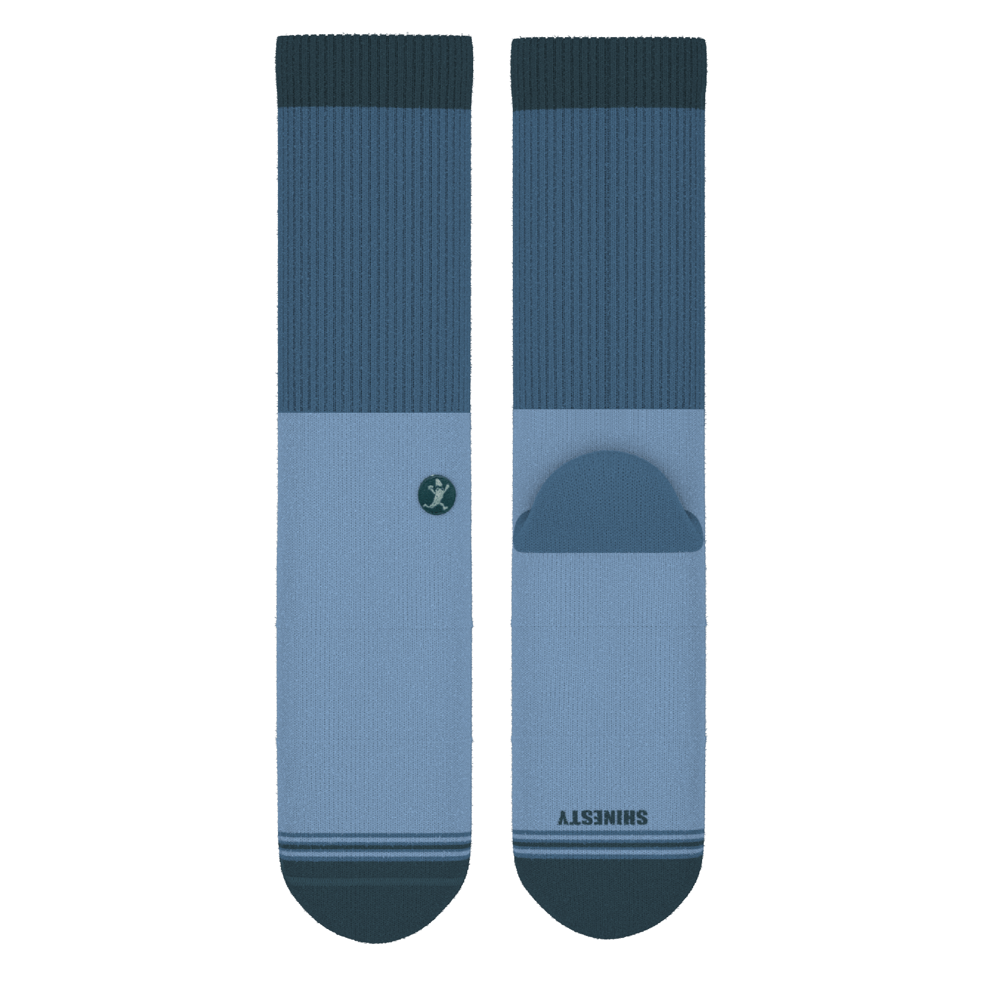 The Atlantic | Blue Color Block Heel Hammock™ Crew Socks - Shinesty