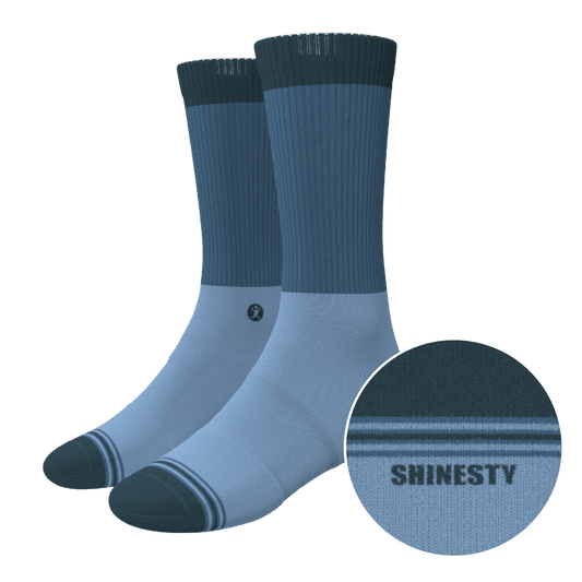 The Atlantic | Blue Color Block Heel Hammock™ Crew Socks - Shinesty